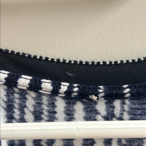 💜3 for $15💜 Navy and White Striped Cap-Sleeve Women's Dress Top - Picture 3 of 3